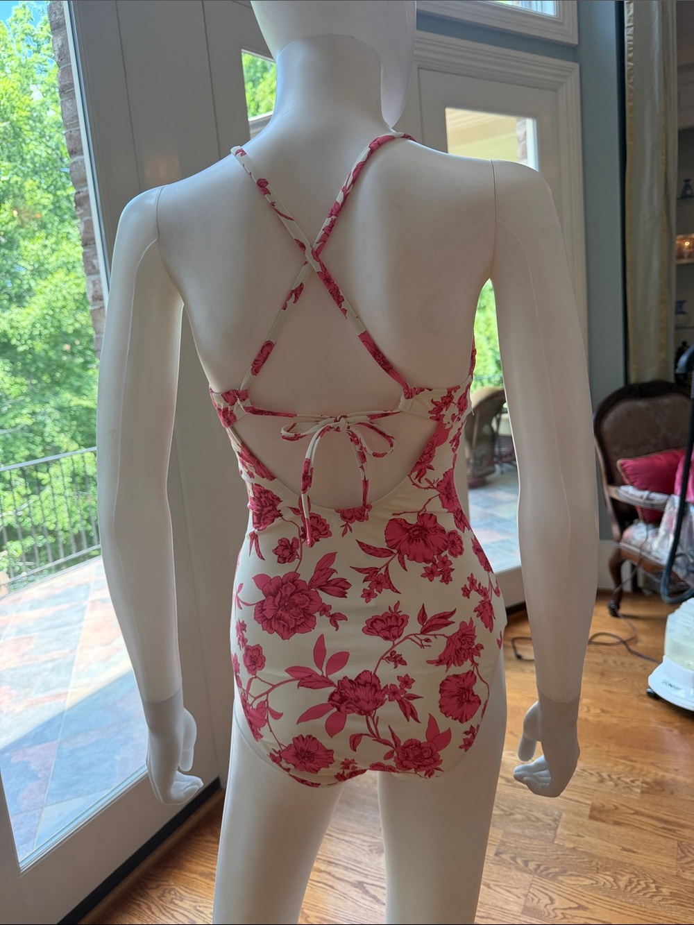 Pink Floral One-Piece Swimsuit - Picture 4 of 6